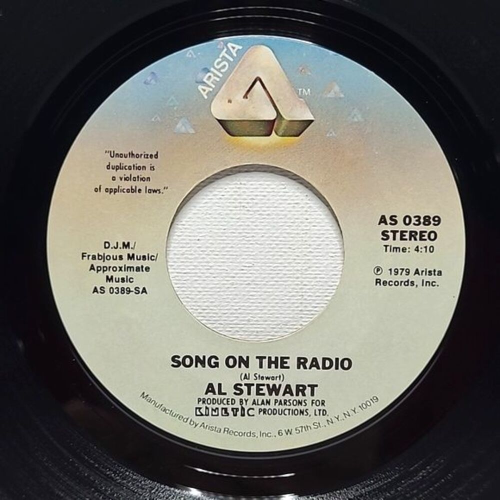 Al Stewart “Song on the Radio / A Man for All Seasons” 45 RPM Arista VG+ Rock